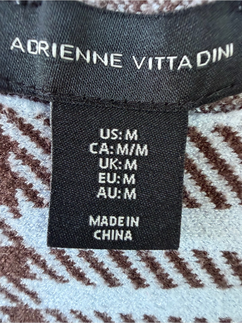 Adrienne Vittadini Plaid 3/4 Sleeve Soft Knit Sweater - Blue/Brown Sz M - Picture 5 of 5